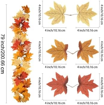 SITUMEIZI 6 Pcs 39Ft Autumn Leaf Garland for Fall Wedding Decor
