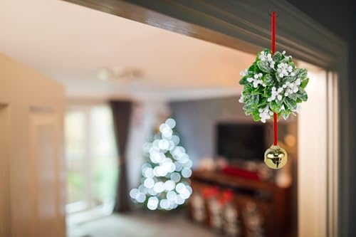Mistletoe Hanging Kissing Christmas Ornament - Holiday Ball Decoration 10"