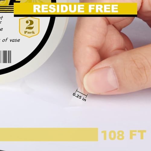 2Packs Clear Floral Tape - 1/4" Wide Floral Vase Tape, Clear Waterproof Floral Tape for Fresh Flower Bouquets and Flower Arrangements Crafts (0.25inch*2Packs)