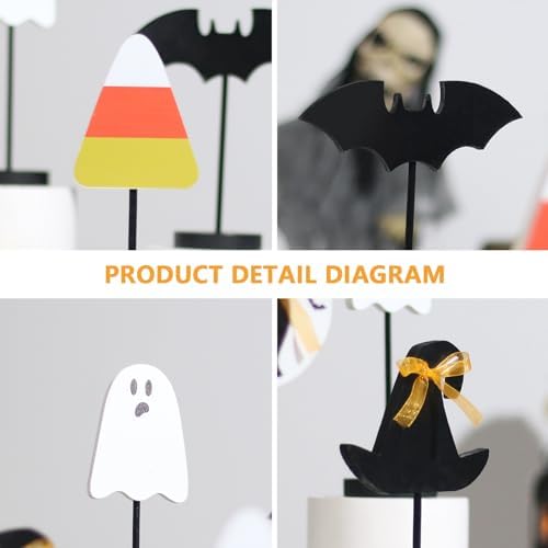 6PCS Wooden Halloween Tabletop Decorations for Home Indoor Centerpieces