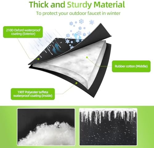 Insoma Pro Outdoor Faucet Cover for Winter, Thicken 7.1" W x 8.7" H Hose Bib Insulation Cover for Freeze Protection, Outside Water Spigot Covers for Winter Waterproof Reusable, 3 Pack