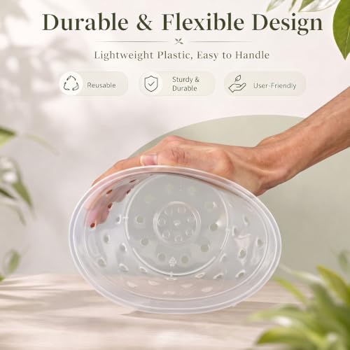 Orchid Pots, 5 Pack 7 Inch Large Clear Orchid Pots with Hole and Saucer