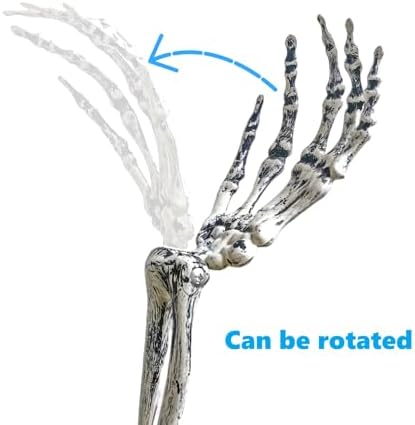 Halloween Skeleton Stakes Decoration，4 PCS Halloween Realistic Zombie Ghost Arm Stake，Plastic Skeleton Hands for Yard Signs（2pair）