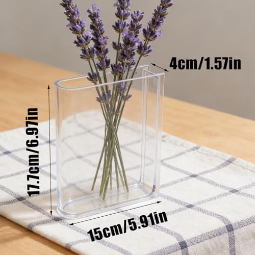 Wordless Clear Acrylic Book-Shaped Flower Vase Desk Bookshelf Decor