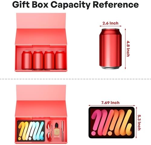 RYDDOY Red Gift Box, 12x6x4'' Gift Boxes with Lids for Presents
