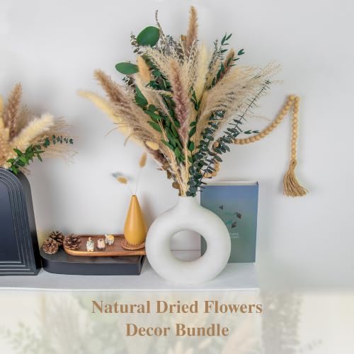 275 PCS Mixed Dried Eucalyptus Stems & Lavender Flowers with Pampas Grass, Bunny Tails, Preserved Eucalyptus, Dried Flower Bouquet for Vase, Boho Wedding, Home, Bathroom & Rustic Decor