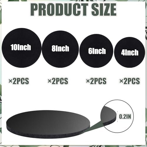 Plant Coaster Mat Reversible(Fabric/Leather),8Pcs Plant Coasters 4 Sizes(4/6/8/10inch) Plant Coasters for House Plants Indoor & Outdoor,Household Products Absorbent/Waterproof(8pcs Set)