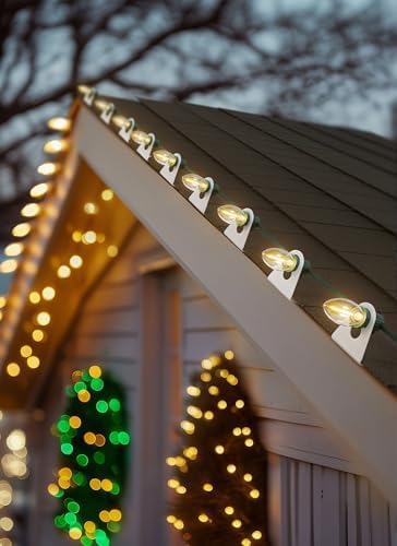 Christmas Light Clips, 200 Pack Gutter Clips for C7 C9 String Lights, White