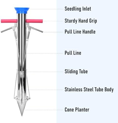 AIWFL Seedling Transplanter Long Double Handled Bulb Planter Tools