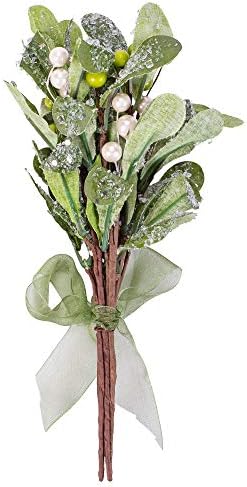 Elanze Designs Mistletoe Berry Festive Green 10 inch Artificial Christmas Flower Sprig