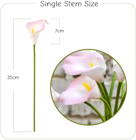 Letjolt Artificial Calla Lily Flowers 12Pcs, Blush Pink