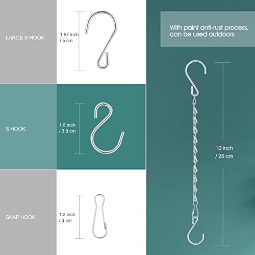Chain for Hanging Plants, 10 Inch Silver Hanging Basket Chain