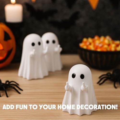 Halloween Ghost Figurine, Funny Halloween Decorations Indoor, Coffee Table Centerpieces Shelf Mantel Display,Farmhouse Tiered Tray Decor, Spooky Home Decorations