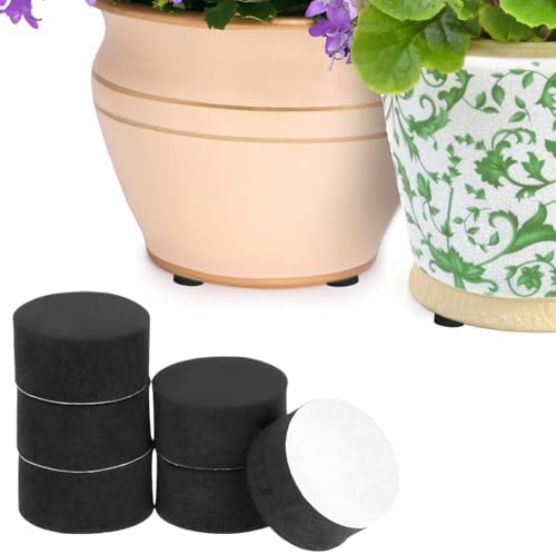 QWORK Invisible Pot Feet Risers, 50 Pcs EVA Foam Plant Risers, Planters Adhesive Pads, Plant Pot Feet for Enhanced Drainage, Ventilation, and Surface Protection