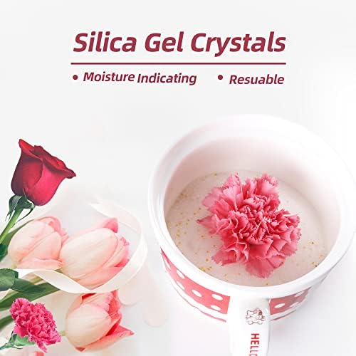 Wisesorb (NET 6 LBS) Silica Gel Flower Drying, Silica Gel Flower Drying Crystals, Color Indicating Flower Drying Silica, Reusable Silica Gel for Drying Flowers