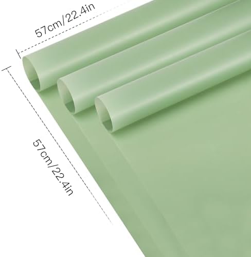 RUSPEPA 20 Sheets Flower Wrapping Paper, Pure Light Green Waterproof Floral Bouquet Wrapping Paper, Florist Supplies Packaging for Birthday, Party, Wedding and DIY Crafts