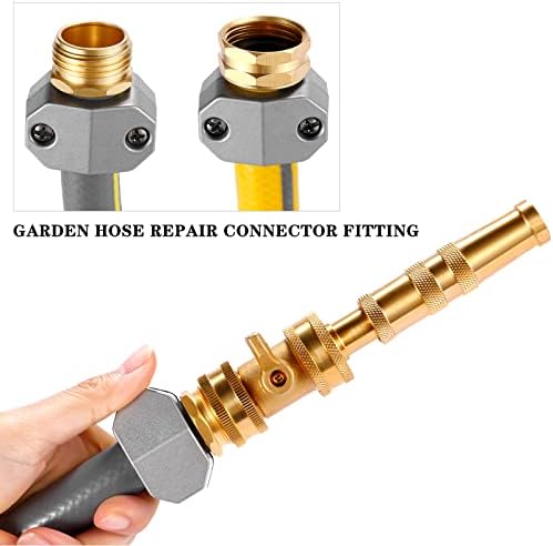 Zinc and Aluminum Male and Female Coupling, Fits All 5/8-Inch and 3/4-Inch Garden Hose Repair Fitting, 2 Pack(Female & Male)