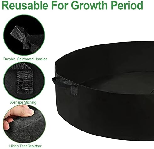 ZtohPyo 2-Pack 50 Gallon Plant Grow Bags, Large Fabric Raised Garden Bed with Handles,Durable Garden Beds Planters Aeration Gardening Container to Grow Vegetables for Outdoor Plants