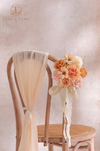 TINGE TIME Artificial Wedding Flower Combo, Rose Peony Blush Champagne