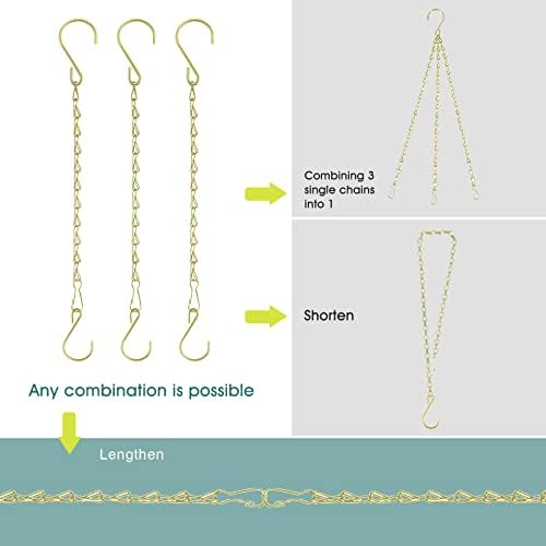 Chain for Hanging Plants, 10 Inch Gold Hanging Basket Chain