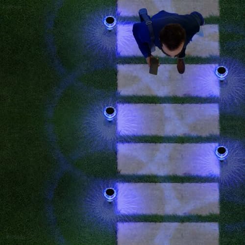 Priddop Solar Garden Lights Outdoor Waterproof 8 Pack Blue LED Mushroom