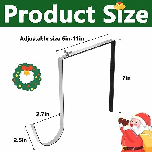 4 Pcs Christmas Headstone Wreath Hanger, Adjustable Headstone Wreath Holder