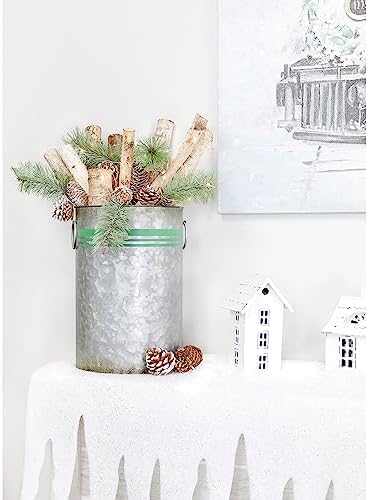 AuldHome Design Pine Cone Picks (6-Pack); Frosted Evergreen Christmas Decor Floral Stems for Wreaths, Vases and Holiday Arrangements