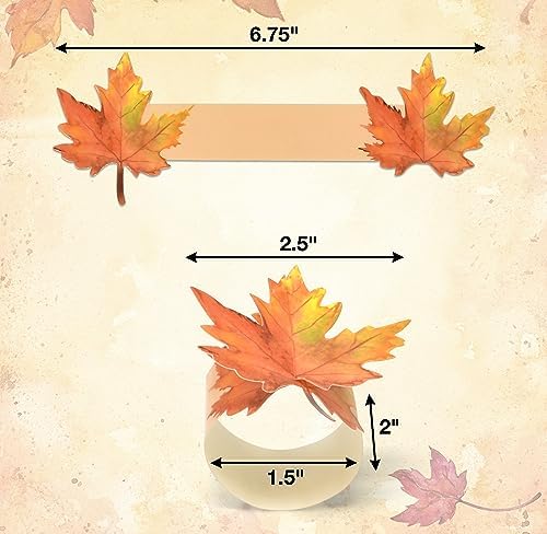 100 Thanksgiving Paper Napkin Rings Disposable Maple Leaf Holders