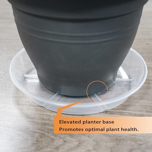 6 Pack Plant Saucers, 10 inch Clear Plant Trays, Durable Round Plastic Flower Plant Water Drip Tray for Pots Planter, Heavy Duty Plant Dish Pant Plate to Catch Water for Indoor & Outdoor