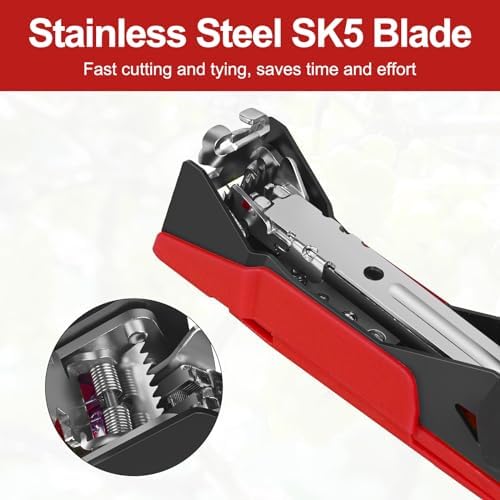 Upgraded Plant Tying Machine Gun to Tie Up Vine Tomatoes and Grapes Quickly Garden Tape Tool for Gardeners Farmers with SK5 Blade Replacement Garden Tapes and Staples