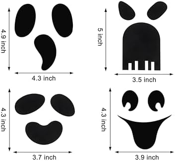 18 Pcs Cute Ghost Face Vinyl Decal Stickers for Halloween - DIY Craft Art Stickers, Wall Decals, Glass Window Sticker