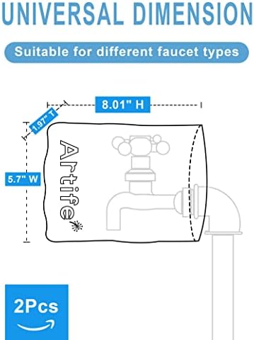 Outdoor Faucet Covers for Winter Freeze Protection, Outside Hose Bib Cover Insulated Socks,210D Waterproof Oxford Fabric Water Spigot Covers Black 2 PCS