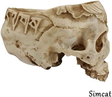Simcat Skull Planter, Gothic Plant Pot Handcrafted Vintage Design