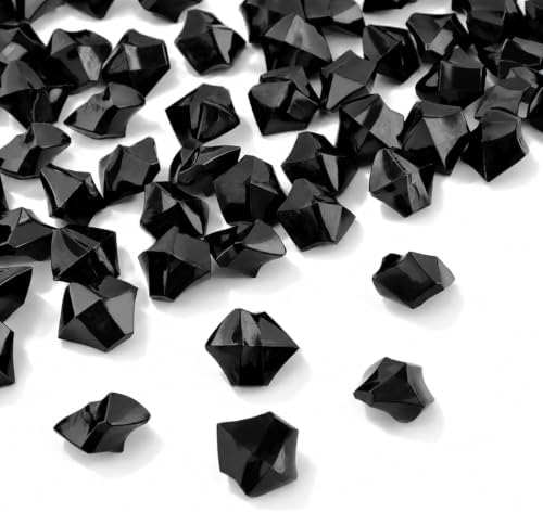 160 Pieces Black Acrylic Fake Ice Rocks, Vase Fillers for Party Table Decor