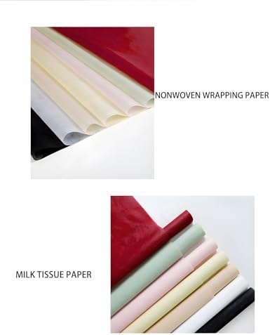 96 Sheets Tissue Flower Wrapping Paper Cotton Wrapping Flower Paper Withdrawable Lining Paper Non-woven Waterproof Floral Bouquet Wraps For Florist Packaging Arrangement (Peach Pink)