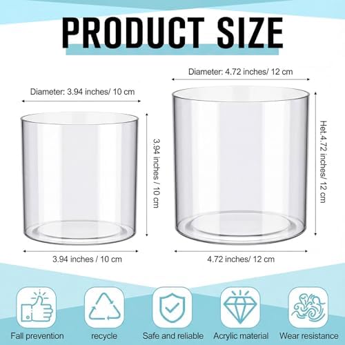 meekoo 6 Pcs Cylinder Vase 4 x 4 in, 5 x 5 in