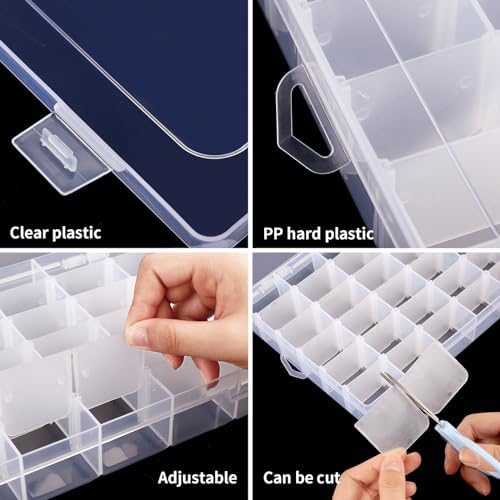 Bead Organizer Storage 36 Grid Jewelry Tackle Craft Box Adjustable Dividers