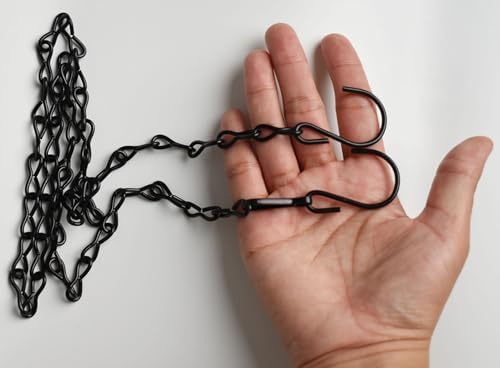 Chain for Hanging Plants,35 Inch Black Hanging Chain(Black, 35 Inch-2PCS)