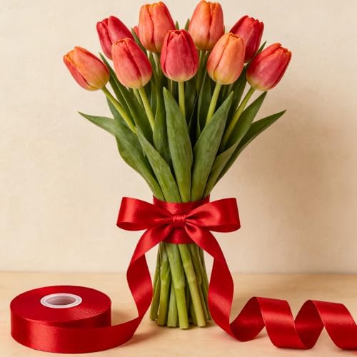 1 in 30 Yards Red Ribbon for Gift Wrapping Wedding Valentine Christmas