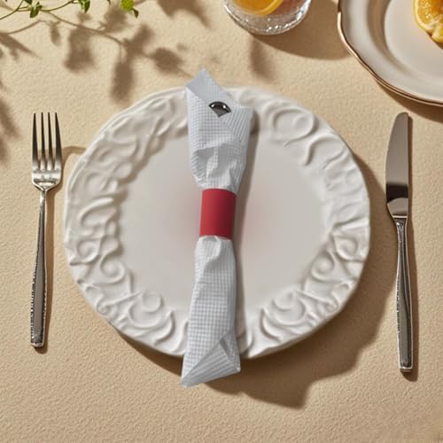 NATURALABEL Self-Adhesive Napkin Bands, Pack of 2,000, Red