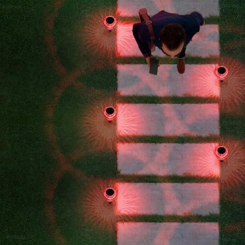 Priddop Solar Garden Lights Outdoor Waterproof 8 Pack Red LED Mushroom