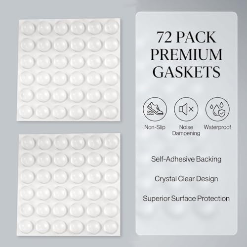 72-Piece Clear Rubber Feet Adhesive Cabinet Bumper Plant Risers