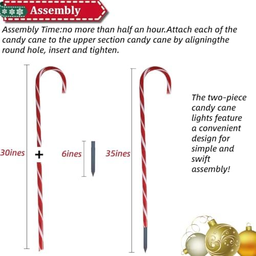 TRWYMZ 35" Christmas Candy Cane Lights Outdoor Christmas Decorations