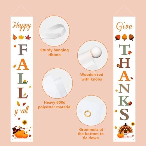 DAZONGE Thanksgiving Porch Banners for Indoor & Outdoor Fall Decorations