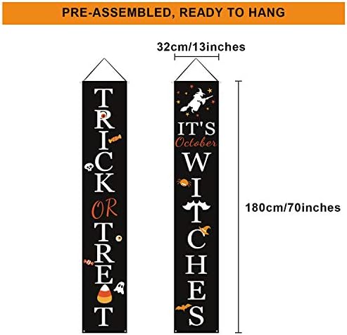 DAZONGE Halloween Porch Banners for Hanging Decorations Indoor Outdoor