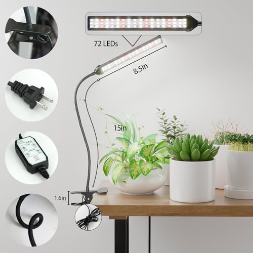 GooingTop Grow Light for Indoor Plants Growing, 6000K Full Spectrum (Pack of 2)
