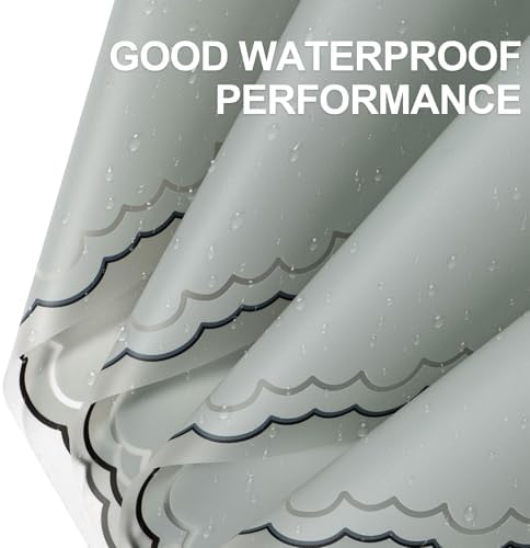 WRAPAHOLIC 20 Sheets Grey Flower Wrapping Paper - 22.4 x 22.4 inch Light Grey and Wavy Edge Design Water-Resistant Floral Bouquet Wrapping Paper, Florist Supplies Packaging for Anniversary and Birthday Gift DIY