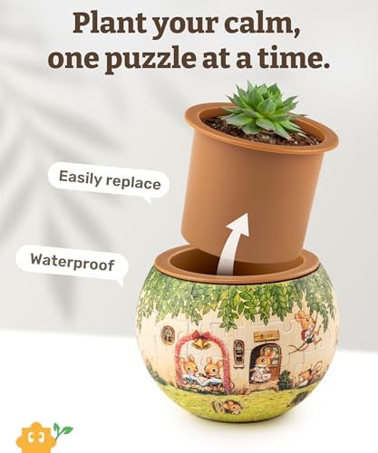 PieceRelax Unique 3D Puzzle Planter - 80 Plastic Pieces [K1102]