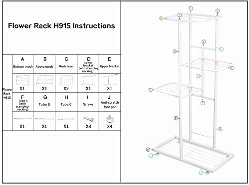 4 Tier Charcoal Grey Metal Plant Stand Indoor Outdoor Flower Pot Display Planter Shelf