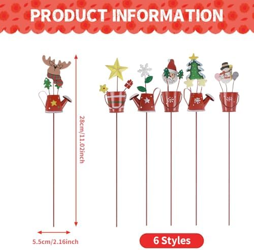 Christmas Decorative Garden Stakes Set 6PCS Waterproof Yard Decor